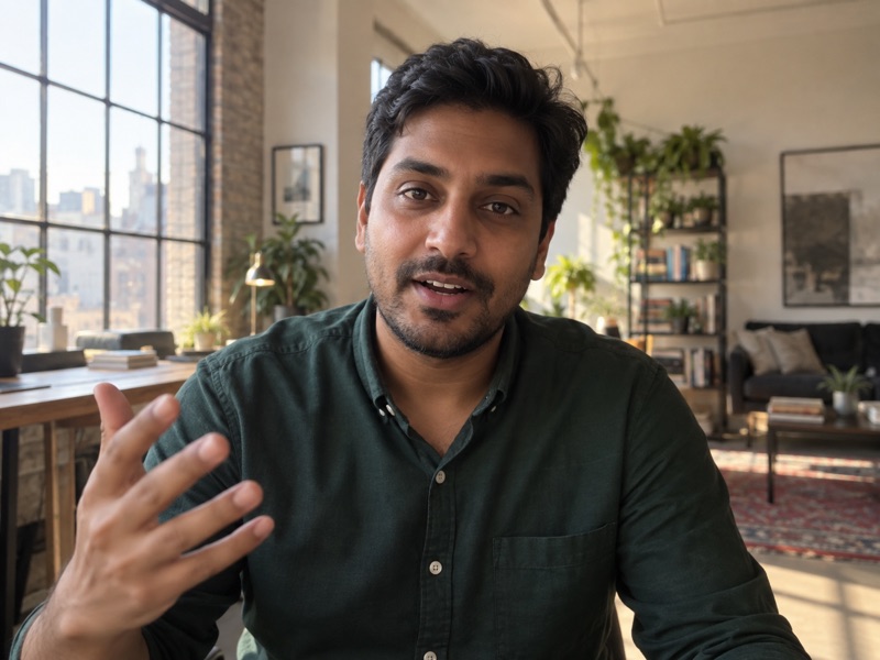 Leader explaining a point on a video call